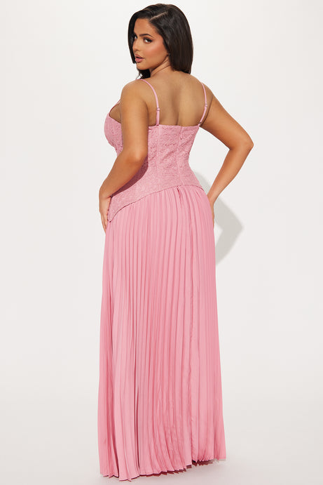 Removable-Strap Lace Corset Maxi