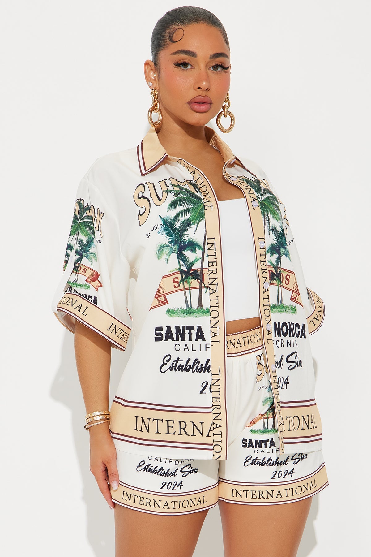 Coastal Breeze Tan Multi Short Set