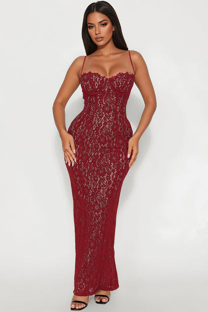 Sweetheart Lace Maxi with Adjustable Straps