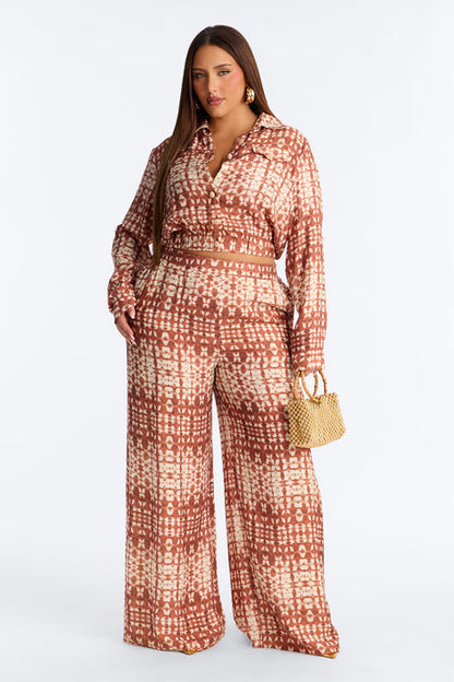 Rust Breeze Wide Leg Two-Piece Set