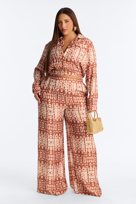 Rust Breeze Wide Leg Two-Piece Set