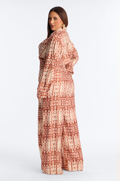 Rust Breeze Wide Leg Two-Piece Set