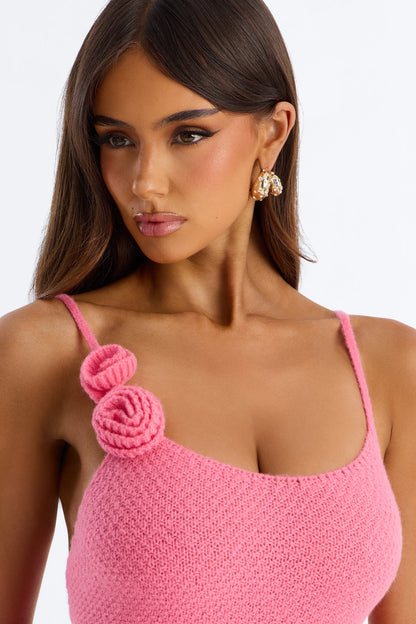 3D Floral Sweater Knit Gown