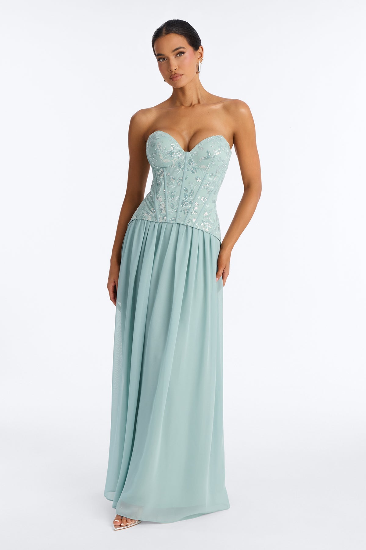 Sweetheart Corset Chiffon Ball Gown