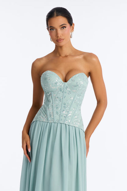 Sweetheart Corset Chiffon Ball Gown