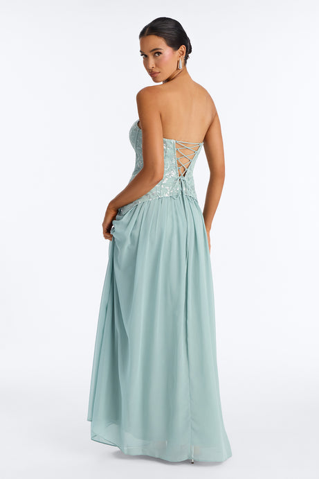 Sweetheart Corset Chiffon Ball Gown