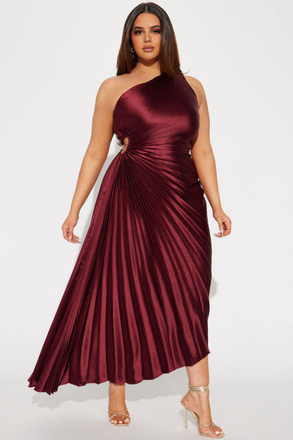 One Shoulder Cut-Out Satin Gown