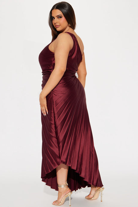 One Shoulder Cut-Out Satin Gown