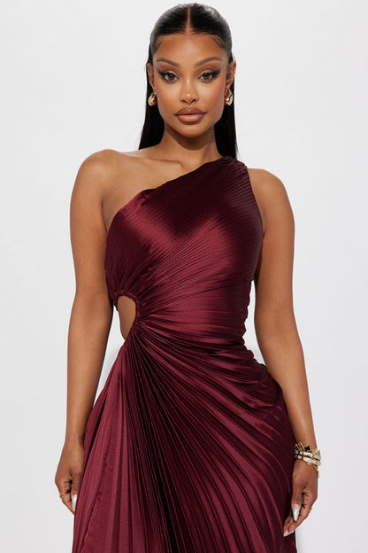 One Shoulder Cut-Out Satin Gown