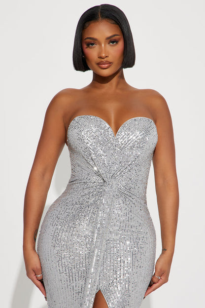 Radiant Strapless Sequin Gown