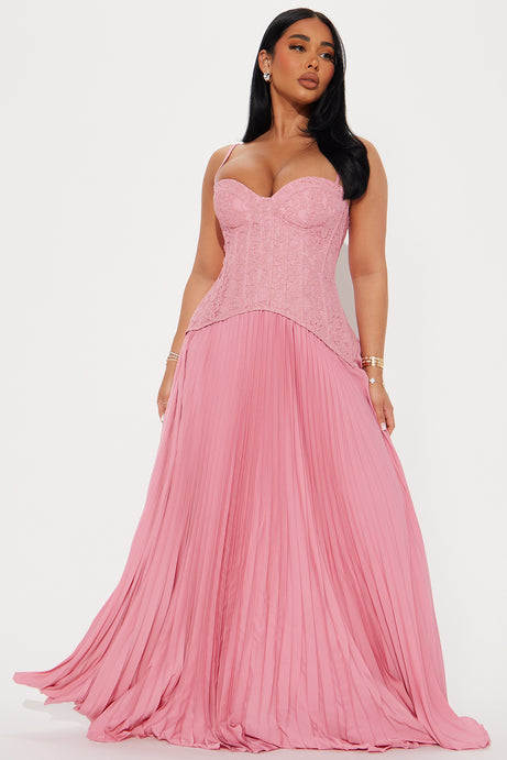 Removable-Strap Lace Corset Maxi