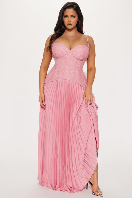 Removable-Strap Lace Corset Maxi