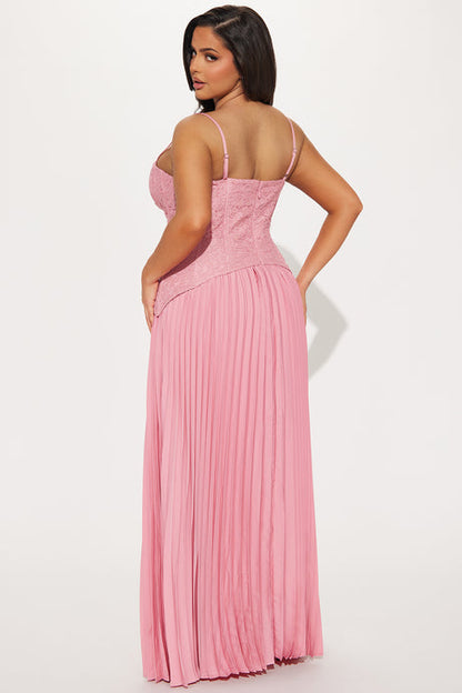 Removable-Strap Lace Corset Maxi