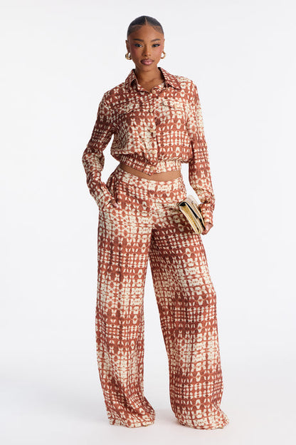 Rust Breeze Wide Leg Two-Piece Set