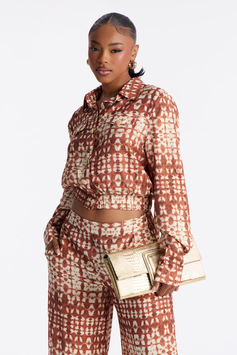 Rust Breeze Wide Leg Two-Piece Set