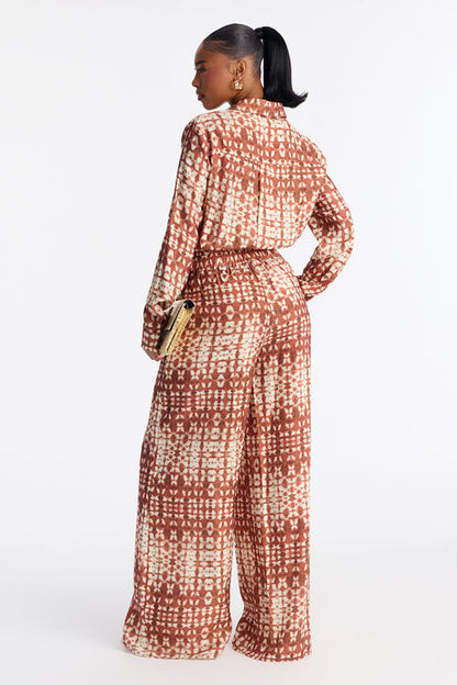 Rust Breeze Wide Leg Two-Piece Set