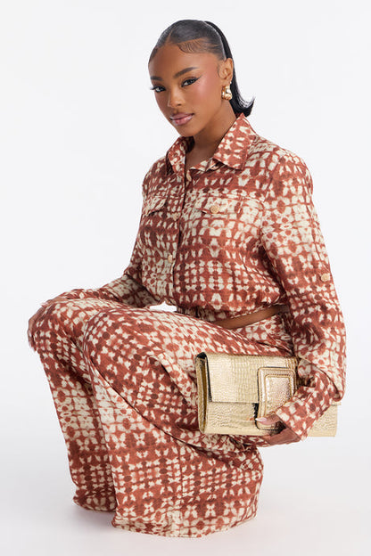 Rust Breeze Wide Leg Two-Piece Set